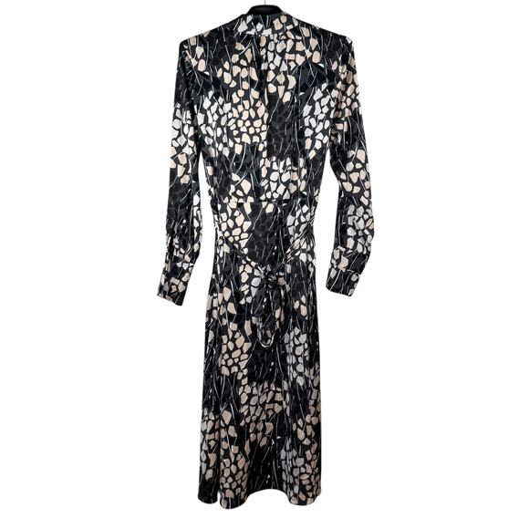 Richard Allen x H&M Women’s Abstract Long Sleeve Silky Belted Midi Dress Size 6 - Picture 3 of 12
